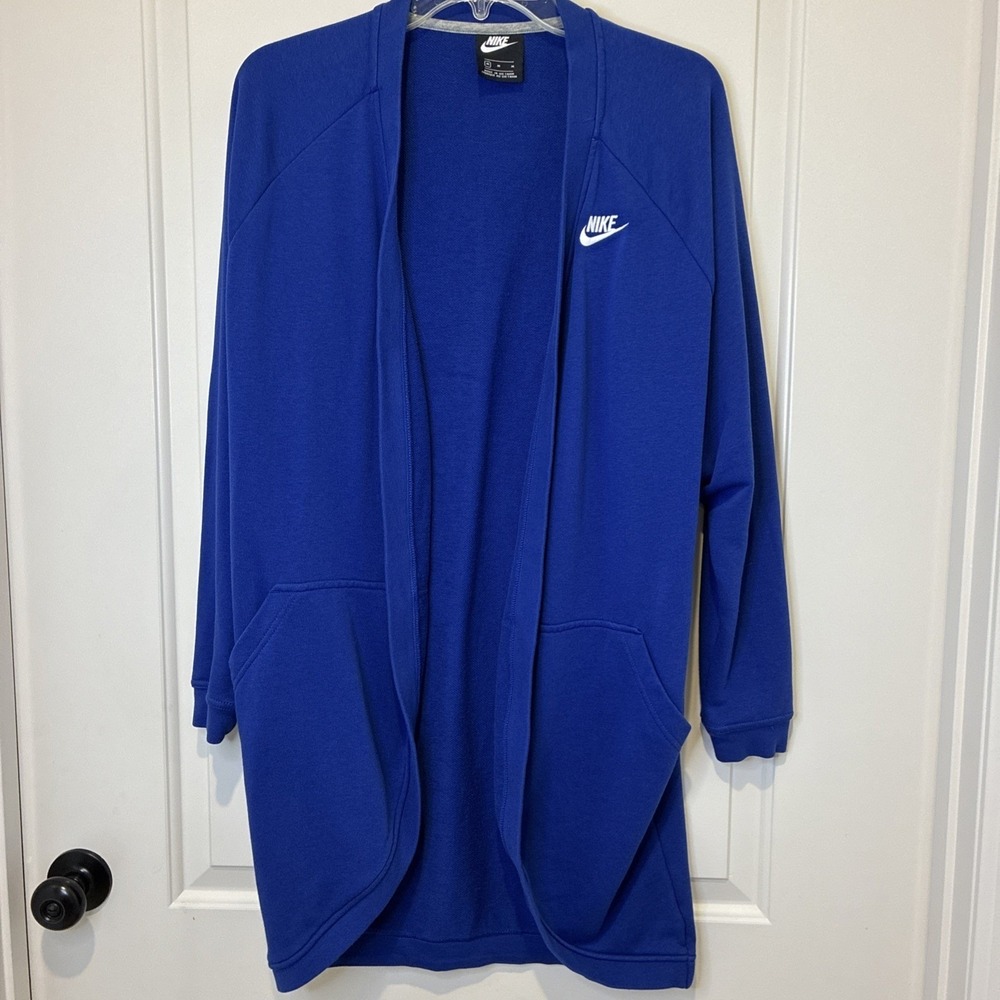 Nike Sportswear Essential Open Front Cardigan Royal Blue AR3846-438 Womens M